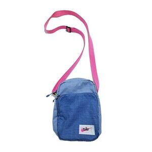 Nike Heritage Crossbody Bag Blue Pink Zip Travel Carry On Satchel